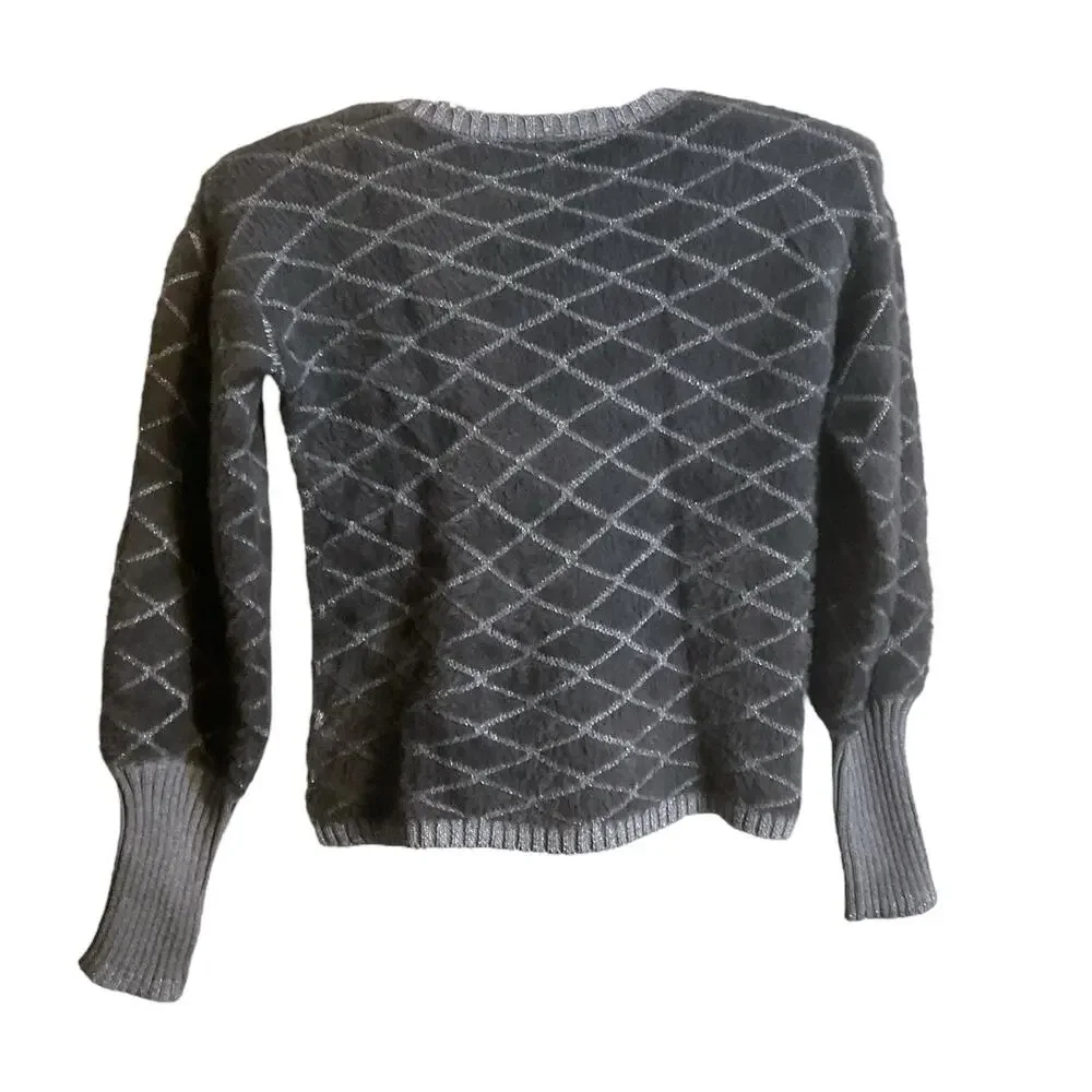 KID CHIC Girls Gray Silver Sweater SZ 12 Children's Place‎ Blue Jeans SZ 12 Set